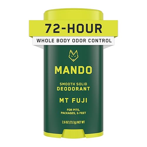 Mando Whole Body Deodorant For Men - Smooth Solid Stick - 72 Hour Odor Control - Aluminum Free, Baking Soda Free, Skin Safe - 2.6 Ounce (Mt Fuji) Beauty & Personal Care Mando