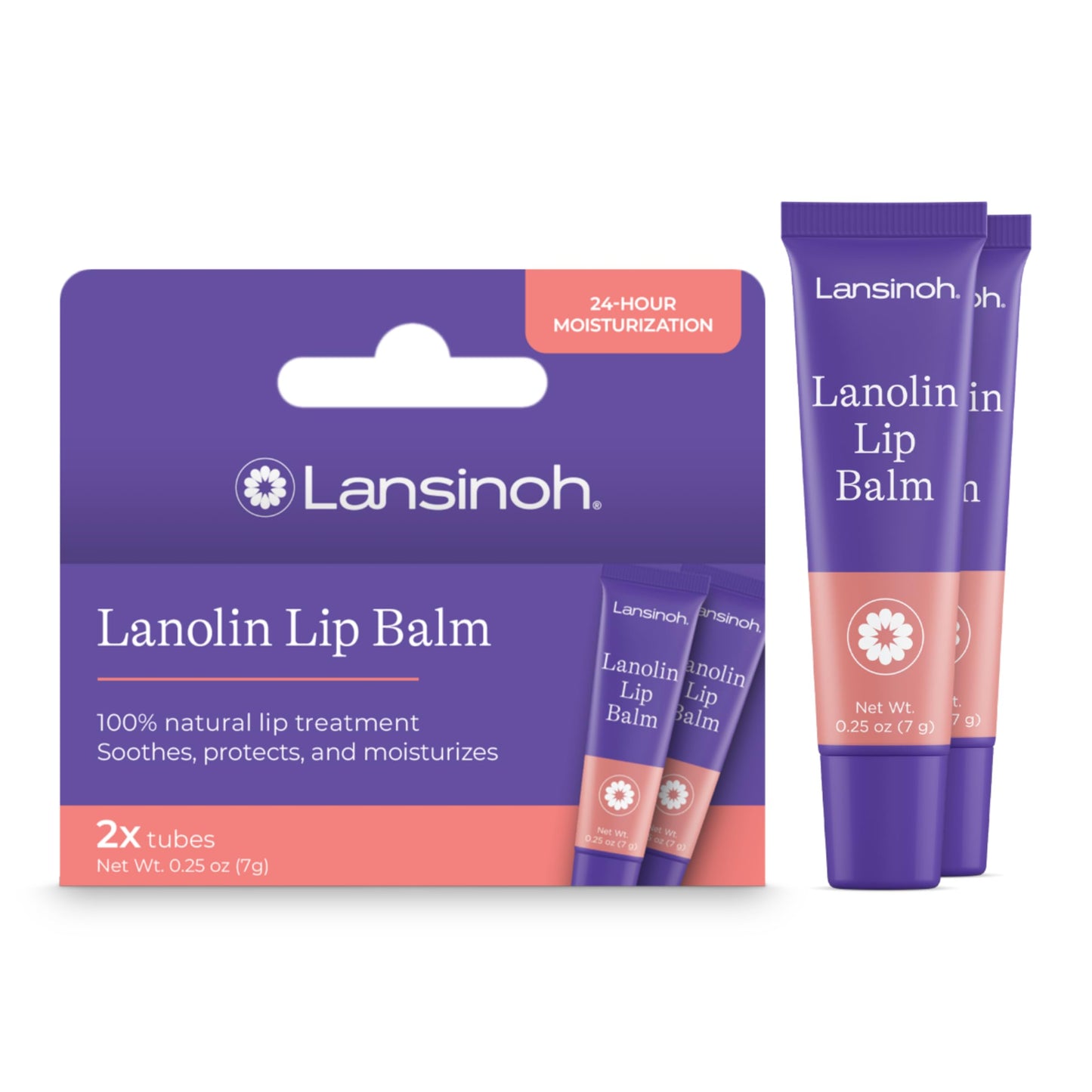 Lansinoh Lanolin Lip Balm, 2 Pack, 0.25 oz Each, Ultra-Moisturizing Lip Care with Natural Lanolin for Dry, Chapped Lips Beauty and Personal Care Lansinoh