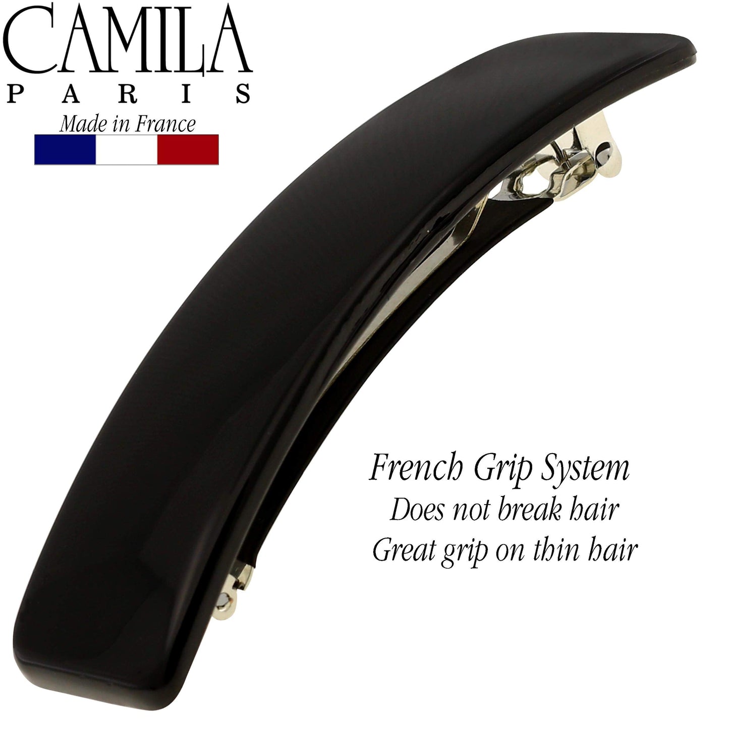 Camila Paris CP1476 French Hair Barrette Clip for Girls, Rubberized Automatic Clasp Strong Hold Grip Hair Clips for Women, No Slip and Durable Styling Beauty & Personal Care Camila