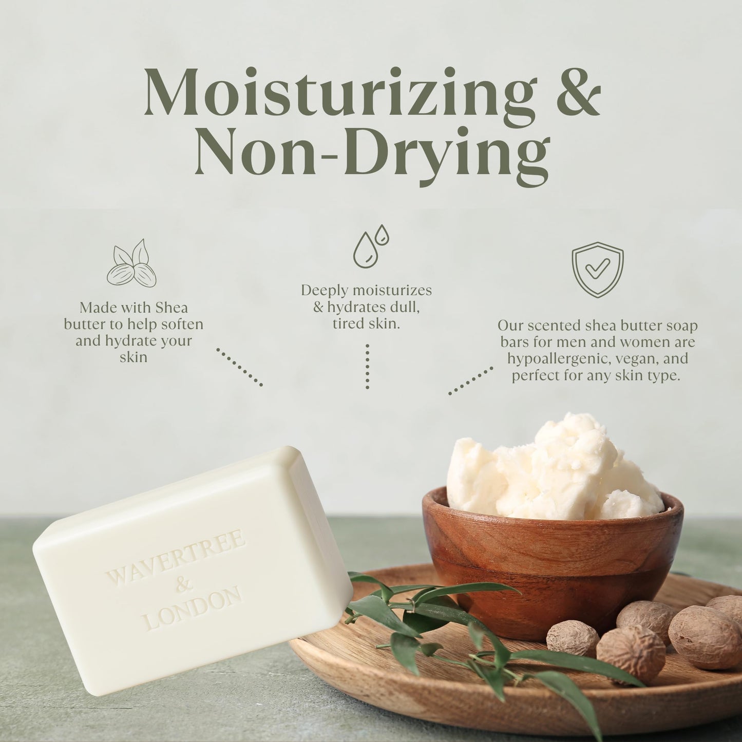 Wavertree & London White Orchid Scented Natural Soap (2 Bars), 7oz Moisturizing French Triple Milled Soap Bars enriched with shea butter - Pure Plant Beauty & Personal Care Wavertree & London