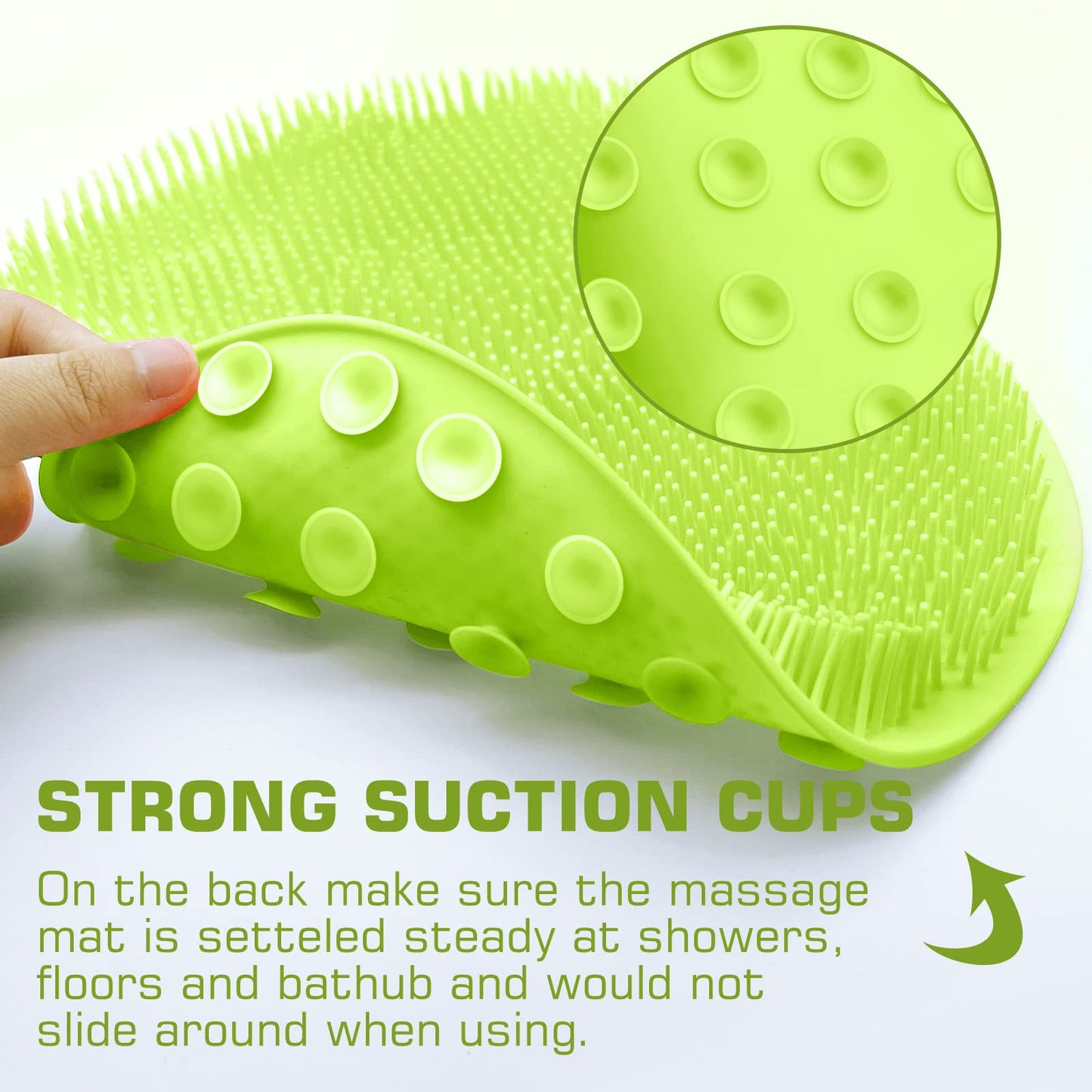 Shower Foot Scrubber Mat Back Washer Back Exfoliating Bath Wash Pad Wall Mounted Slip Suction Cups Foot Scrubber for Use in Shower Cups Foot Cleaner Beauty and Personal Care SZZYXD
