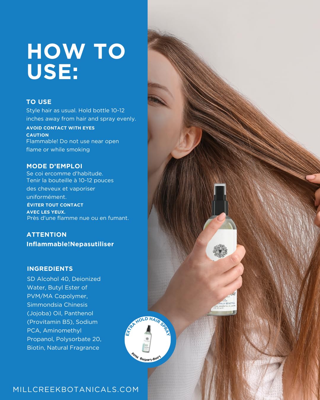 Mill Creek Botanicals Extra Hold Hair Spray - 8 Oz, 3 Pack (Image May Vary) Beauty & Personal Care Mill Creek