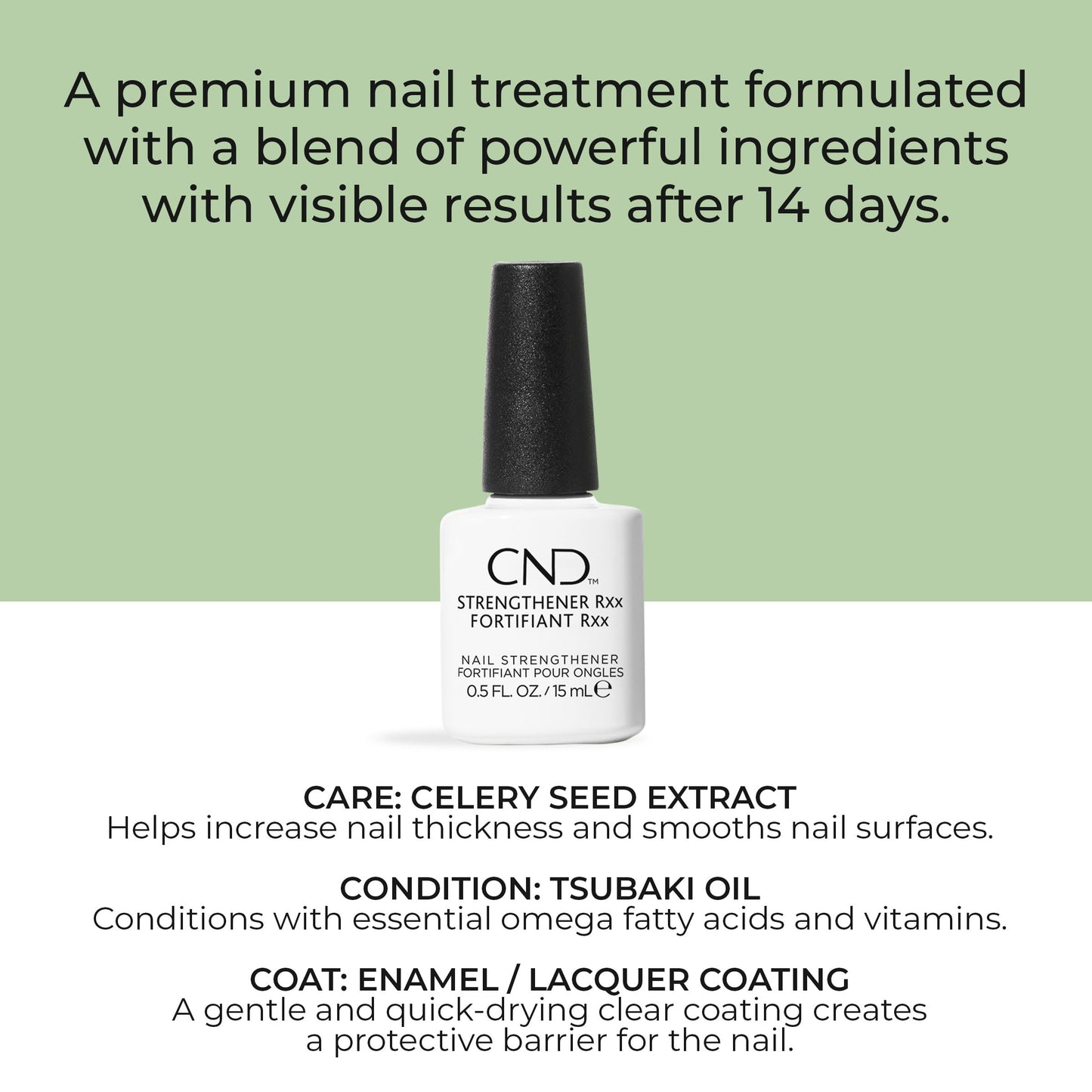 CND™ Strengthener RXx, Nail Strengthener for Tougher, Stronger Nails & Protection for Thin Nails, Stocking Stuffer for Women, 0.5 Fl Oz Beauty & Personal Care CND