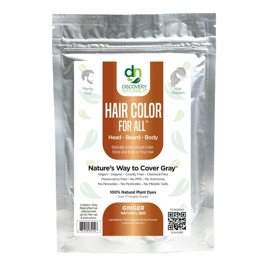 Red Henna Hair Color For All Kit | 100% All Natural Hair Dye & Beard Dye Powder (Ginger Natural Red) Organic, Herbal & Vegan Chemical & Cruelty Free Beauty & Personal Care Discovery Naturals