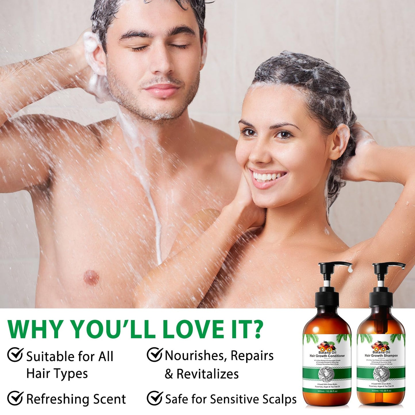 Batana Oil Shampoo and Conditioner Set - Thickening Hair Products for Women and Men with Raw Organic Batana Oil for Hair Growth - Paraben and Silicone Beauty & Personal Care O.SECERT