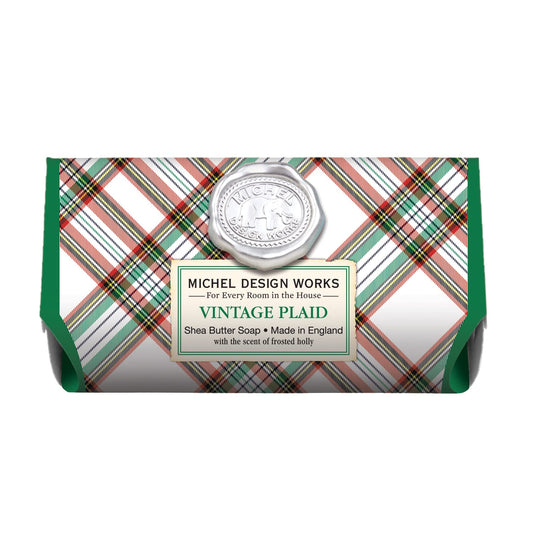 Michel Design Works Large Bath Soap Bar, Vintage Plaid Beauty & Personal Care Michel Design Works