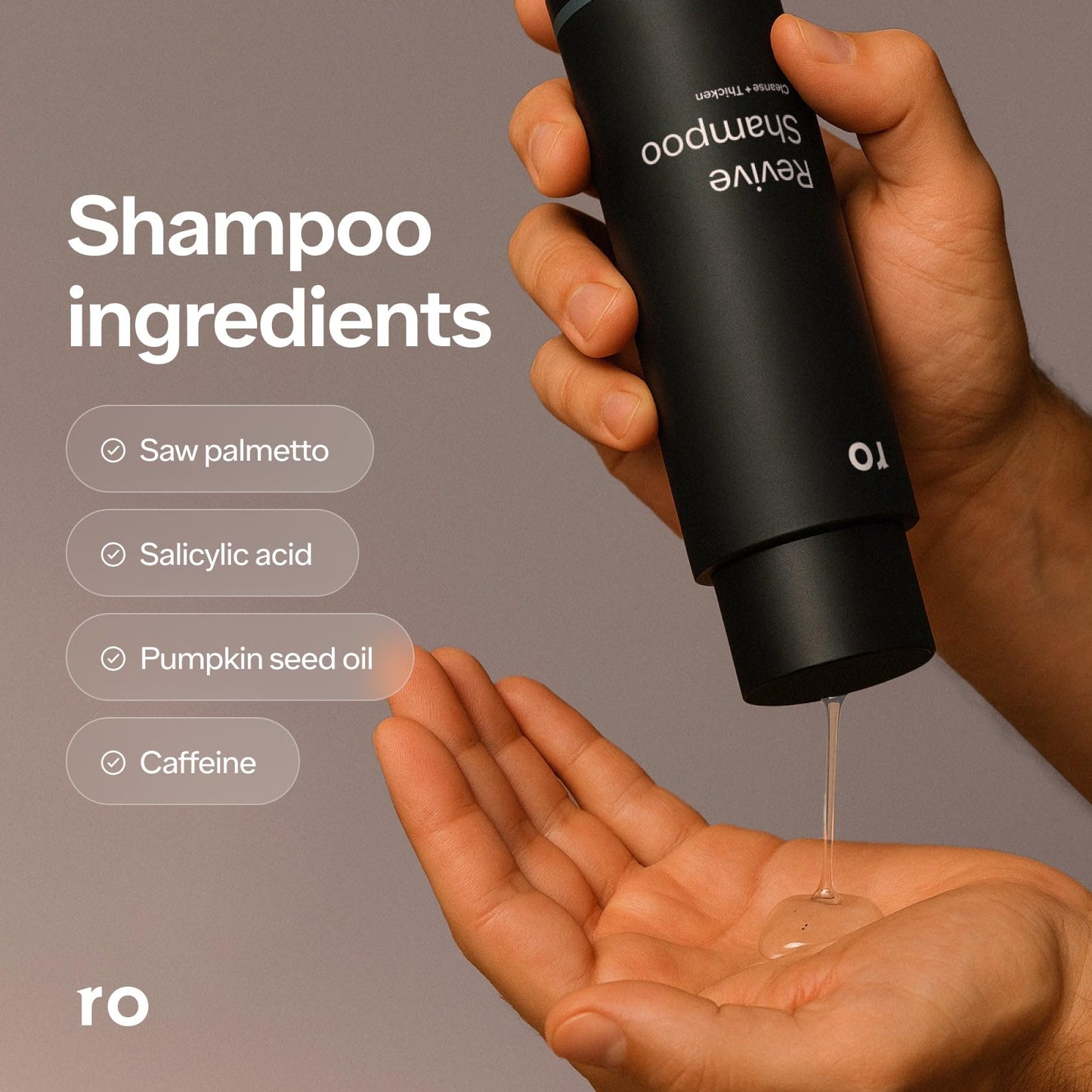 Ro Men's Revive Shampoo & Restore Conditioner Duo | Exfoliates, Clarifies, Fortifies & Moisturizes for Thicker Looking Hair, Made Without Sulfates Beauty & Personal Care Ro
