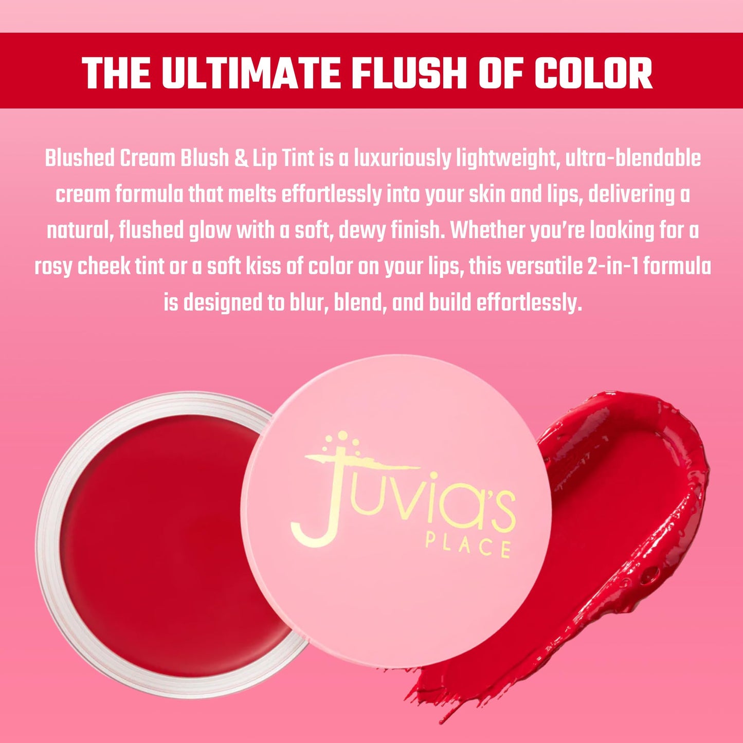 Juvia's Place Blushed Cream Blush - Cheeky Cherry - Multi-Purpose Cream Blush for Cheeks & Lips - 2in1 Formula, Smooth, Blendable Texture for a Soft Beauty & Personal Care Juvia's Place