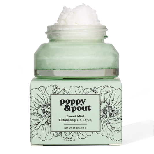 Poppy & Pout Natural Lip Scrub, Moisturizing Sugar Scrub for Dry Lips, Lip Scrubber Exfoliator with Essential Oils Smooths and Hydrates Lips, In Beauty and Personal Care Poppy & Pout