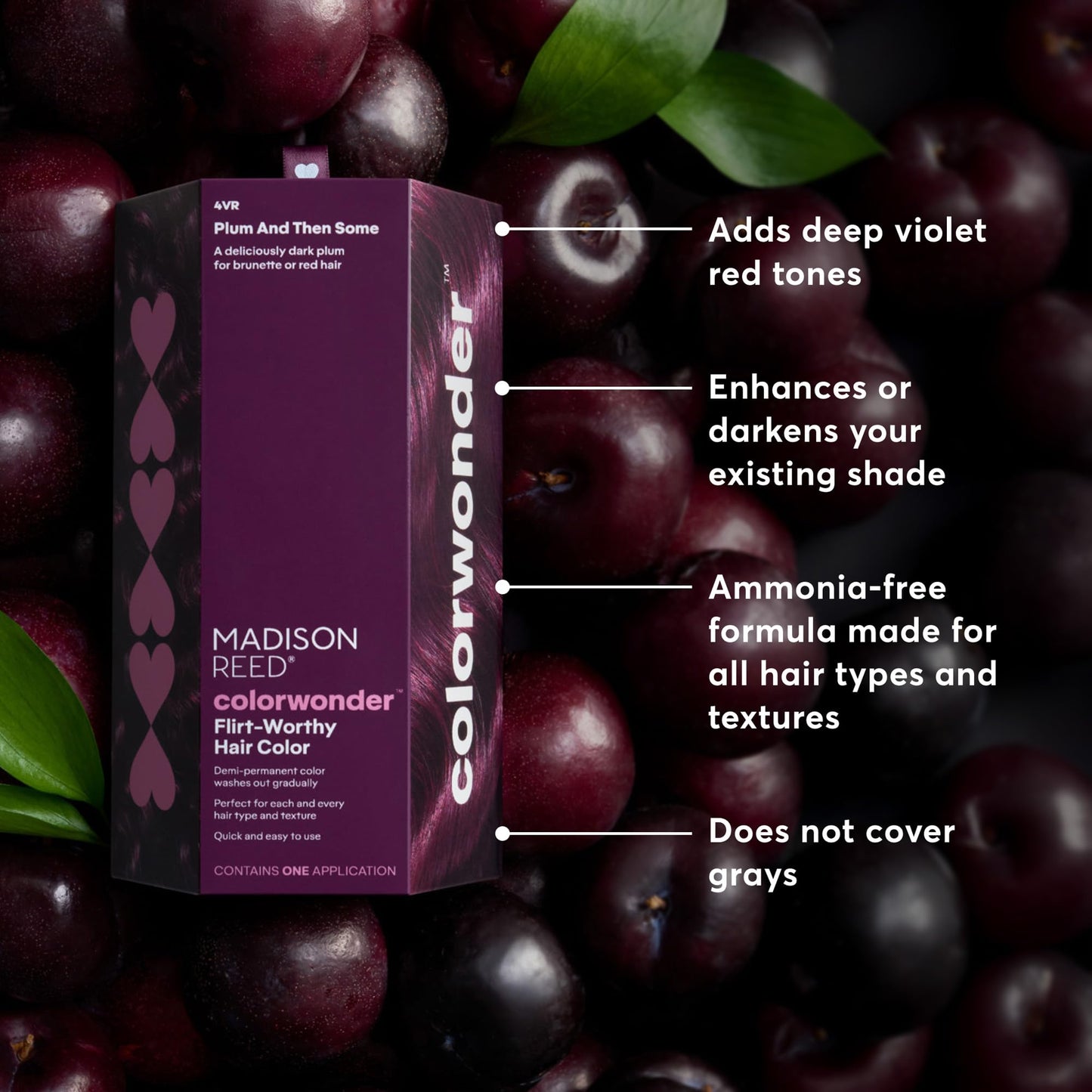 Madison Reed ColorWonder Demi-Permanent Hair Color Kit - 4VR Darkest Plum (Plum And Then Some) | Rich Jewel Tone, Lasts 25 Washes, Ammonia-Free Beauty & Personal Care Madison Reed