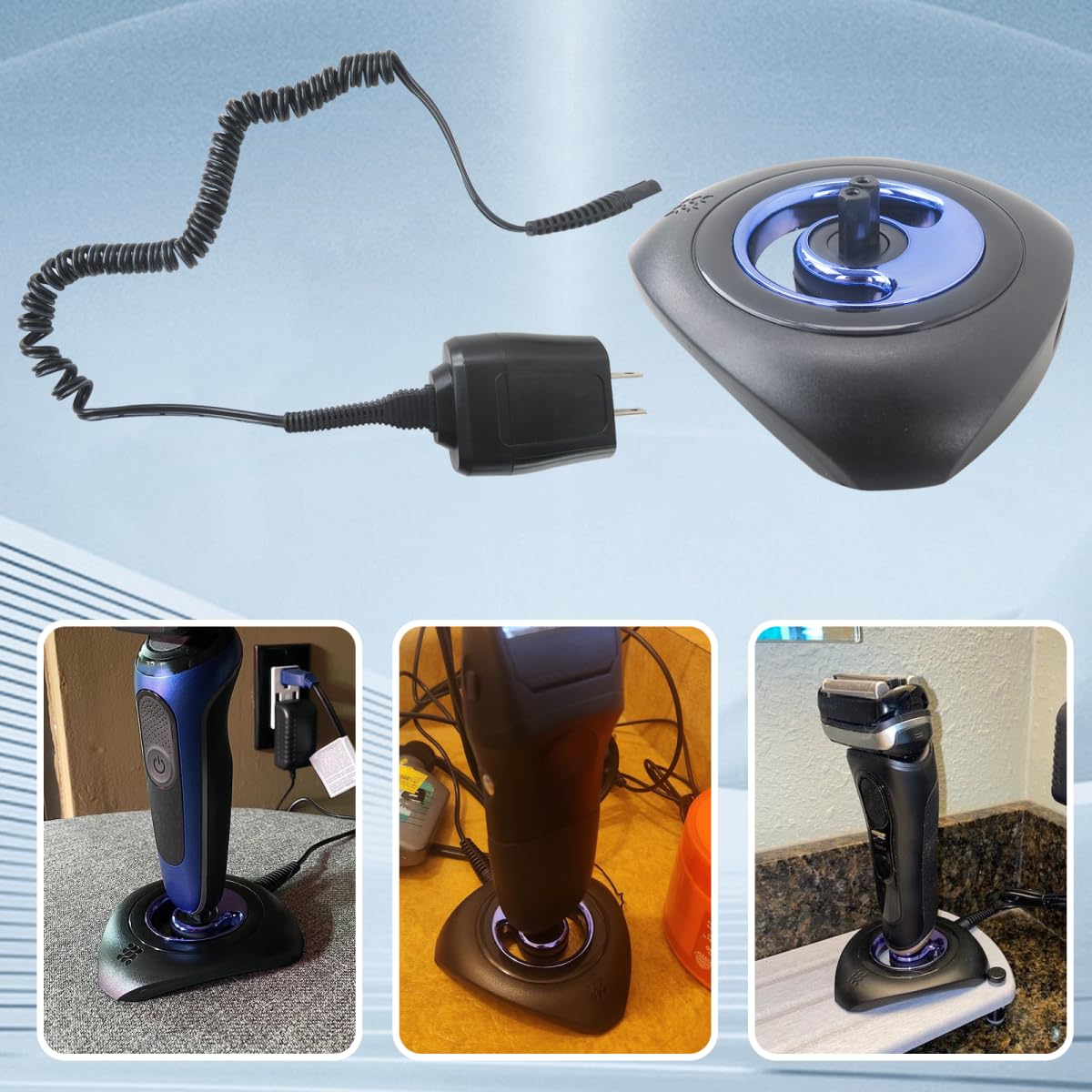 LO MERECES Shaver Charger and Charging Stand for Braun Series 9 8 7 5 3 6, Charger Base for Braun S3 S6 S7 S8 S5 S9 Electric Razor Replacement Beauty and Personal Care LO MERECES