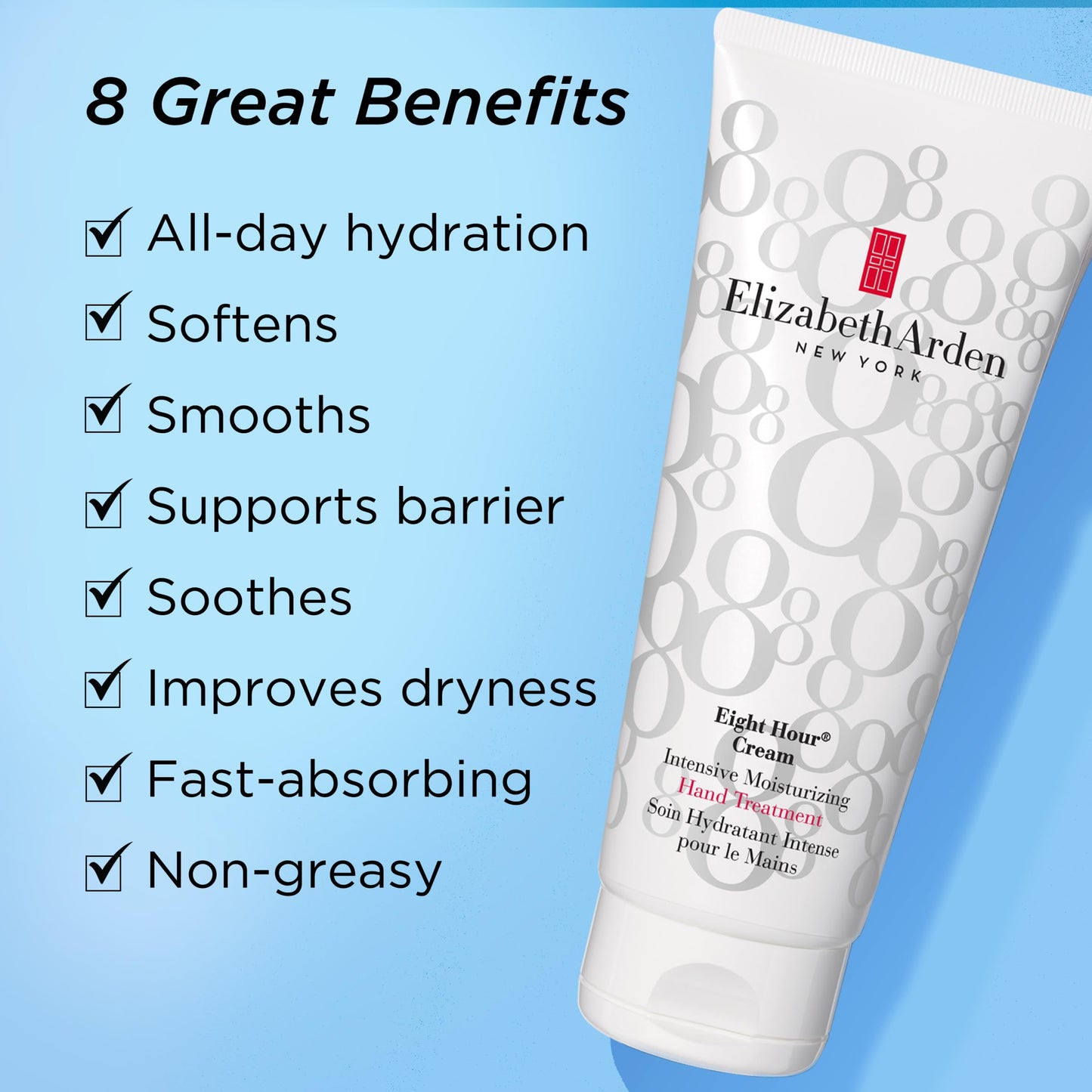 Elizabeth Arden Eight Hour Cream Intensive Moisturizing Hand Treatment, Hydrating Moisturizer, Rich Lotion for Dry, Cracked Skin, Non-Greasy, 6.8 oz Beauty & Personal Care Elizabeth Arden