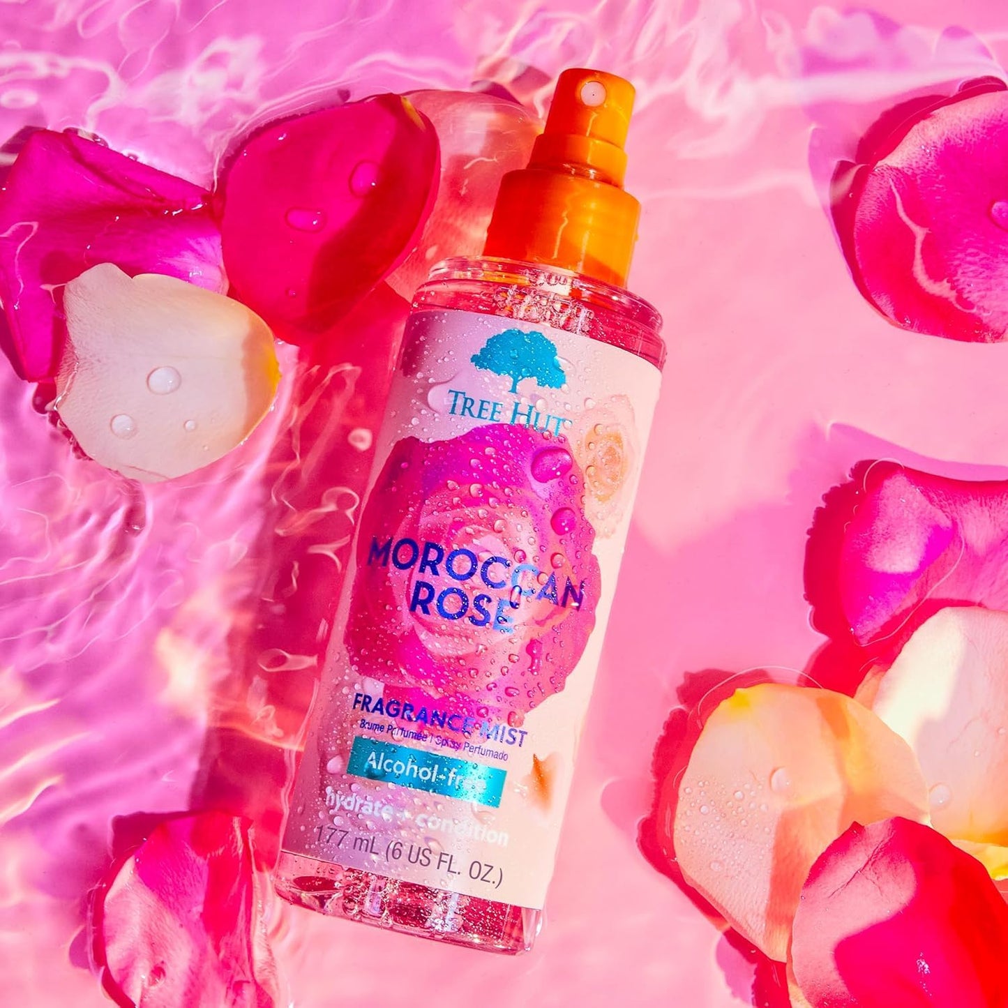 Tree Hut Moroccan Rose Hair & Body Mist, Hydrating & Alcohol-Free Body Spray, Fragrance with Bergamot, Tea Rose & Amber Notes, Alcohol-Free Formula, 6 Beauty & Personal Care Tree Hut