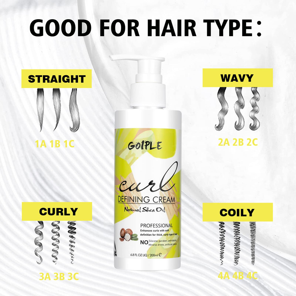 Curl Defining Cream - Curling Perfection for Wavy Hair, Anti-Frizz Hair Smoothing Cream to Define All Natural Curl Types and Textures with 9 Row Brush Beauty & Personal Care WOZUTUNT