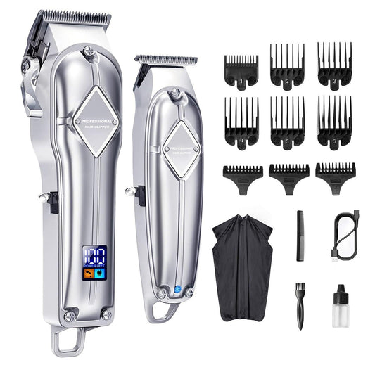 QDKVTNDJZ Hair Clippers for Men, 2 PCS for Professional Cutting Kit Beard Trimmer Barbers Cordless Close T-Blade Beauty and Personal Care QDKVTNDJZ