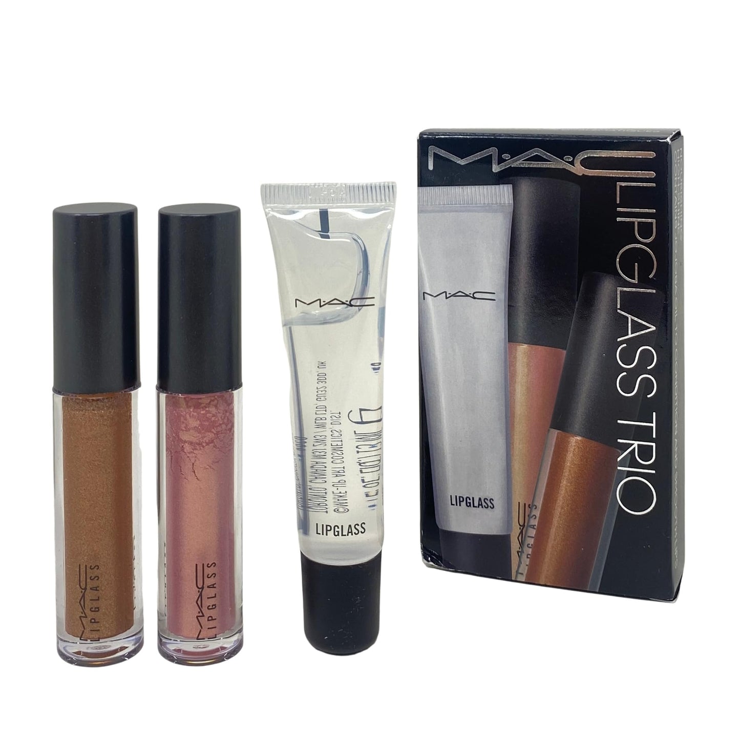 MAC Cosmetics Glossed Out Lipglass Trio - Oh Baby, Nymphette and Lipglass Clear. Beauty & Personal Care MAC