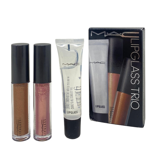 MAC Cosmetics Glossed Out Lipglass Trio - Oh Baby, Nymphette and Lipglass Clear. Beauty & Personal Care MAC