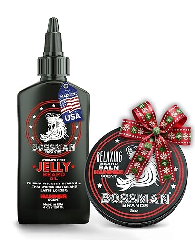 Bossman Beard Oil Jelly and Relaxing Beard Balm Combo - Hammer Scent Beauty & Personal Care Bossman