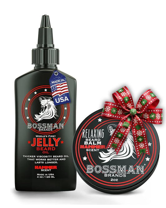 Bossman Beard Oil Jelly and Relaxing Beard Balm Combo - Hammer Scent Beauty & Personal Care Bossman