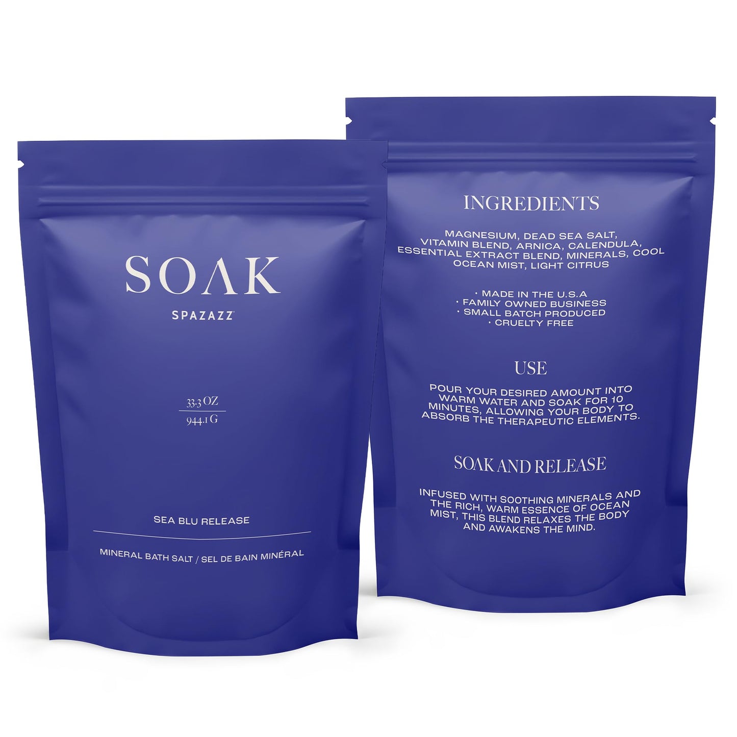 Spazazz Dead Sea Bath Salts with Magnesium & Arnica - Aromatherapy Mineral Bath Soak for Relaxation. Bathtub Soaking Salts - 33.3oz Salt Crystals Beauty and Personal Care Spazazz