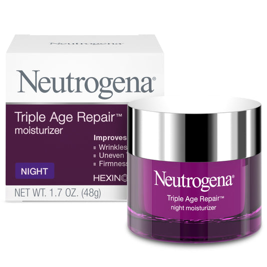 Neutrogena Triple Age Repair Night Face Moisturizer - with Hexinol Technology & Vitamin C, Anti-Wrinkle Face Cream, Visibly Reduces the look Wrinkles Beauty & Personal Care Neutrogena