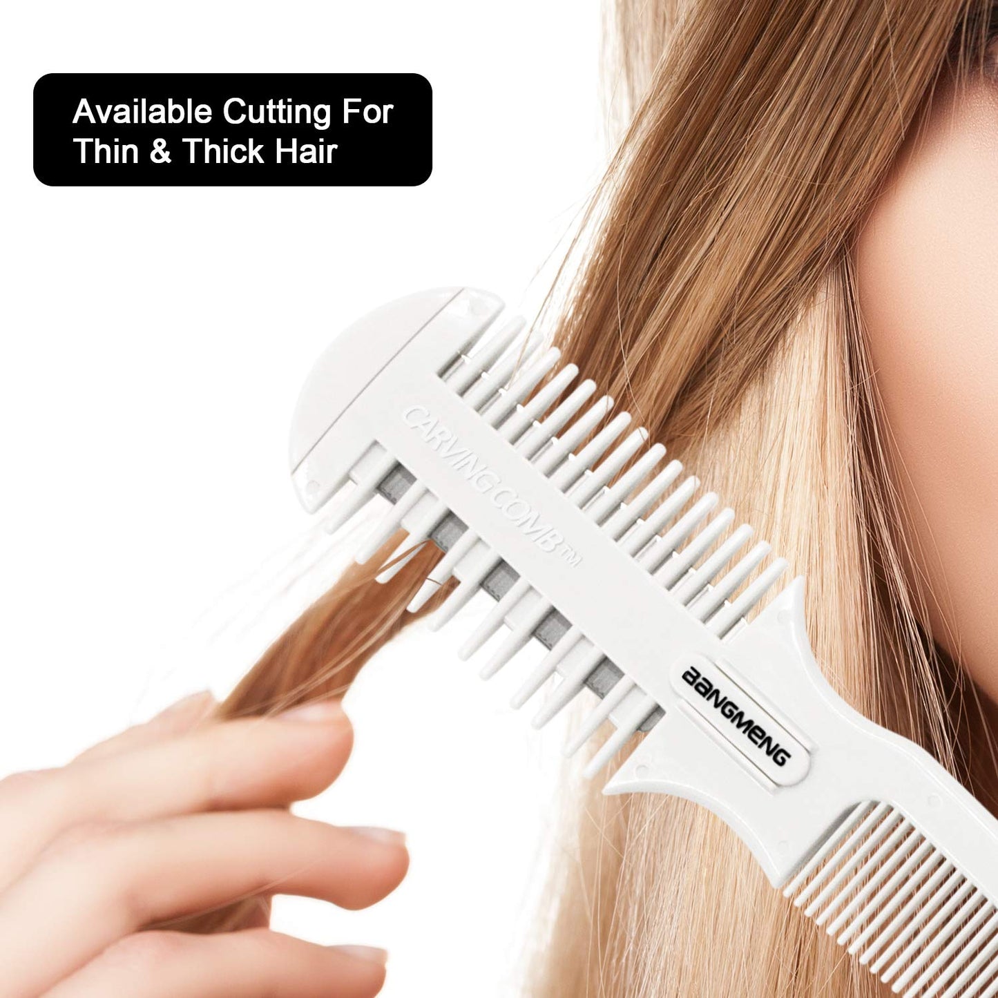 BANGMENG Hair Cutter Comb, Shaper Razor Comb, Split Ends Trimmer Styler, Double Edge Razor Blades for Thinning, Cutting and Styling, Extra 5 Blades Beauty and Personal Care BANGMENG