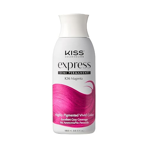 Kiss Express Semi-Permanent Hair Color 100mL (3.5 US fl.oz) (1 Count, Magenta) Beauty & Personal Care KISS
