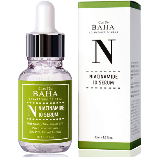 Cos De BAHA Niacinamide 10% Serum 1 Fl Oz - Zinc PCA, Hyaluronic Acid & Aloe for Balancing, Pore-Refining & Uneven Tone (30 ml) Beauty & Personal Care Cos De BAHA