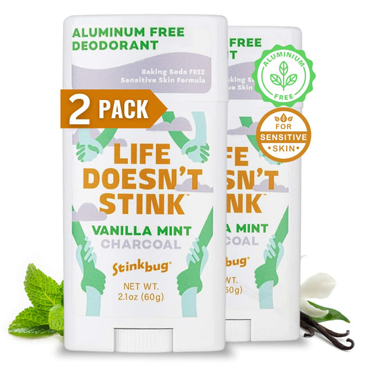 Natural Organic Deodorant Stick with Vanilla and Mint, Coconut Oil and Activated Charcoal, Aluminum Free by Stinkbug Naturals, Vanilla Mint 2-Pack Beauty and Personal Care Stinkbug
