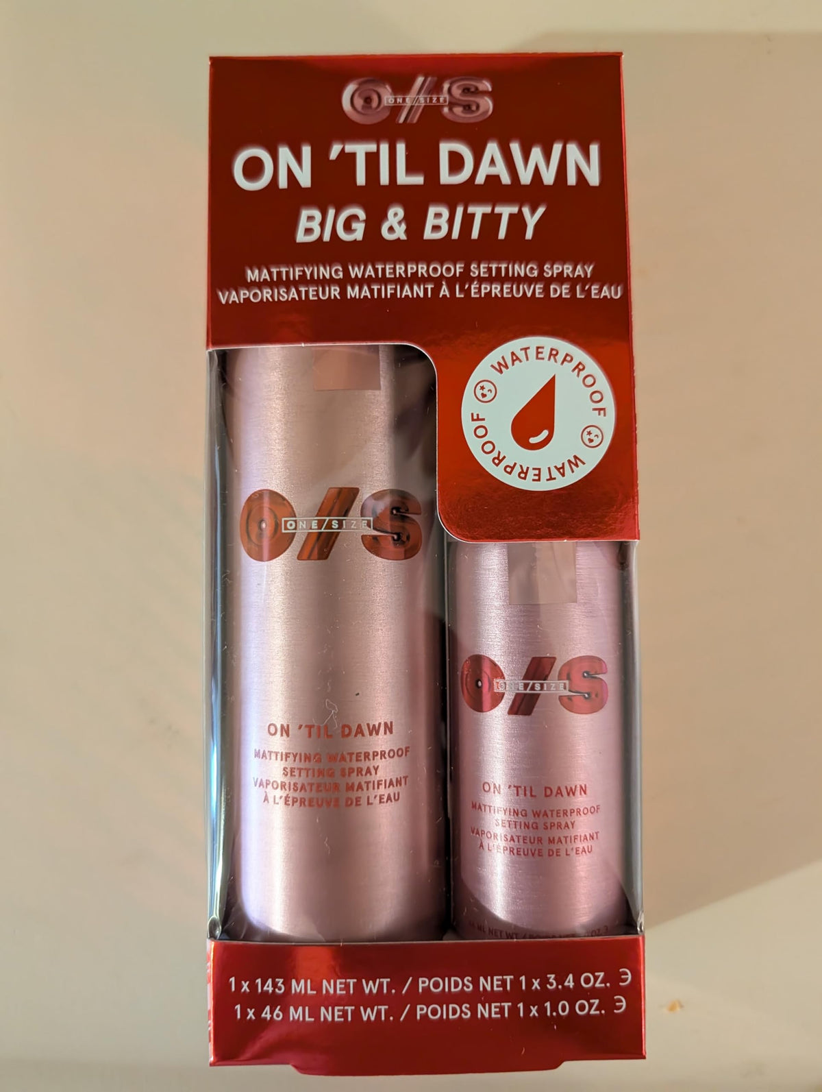On ’Til Dawn Big & Bitty Mattifying Waterproof Setting Spray Duo - Includes Full Size (3.4 fl. oz / 146 mL) and Travel Size (1.0 fl. oz / 46 mL)