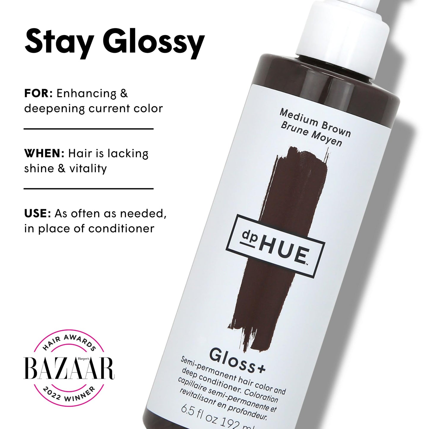 dpHUE Gloss+, Medium Brown - Boosts Fading & Faded Hair Color - 8-12 Applications per Bottle - Lasts Up to 8 Washes Beauty & Personal Care dpHUE