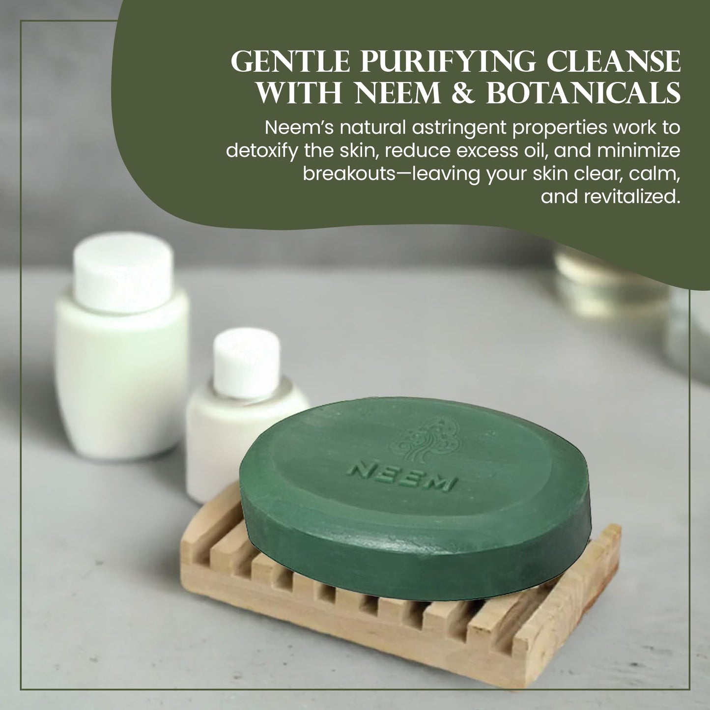 Madina Neem Advance Soap Bar - Deep Cleansing, Purifying, Moisturizing, Vegetable-Based, Halal & RSPO Certified, Gentle Cleanser for Face & Body, 6 Beauty & Personal Care Madina