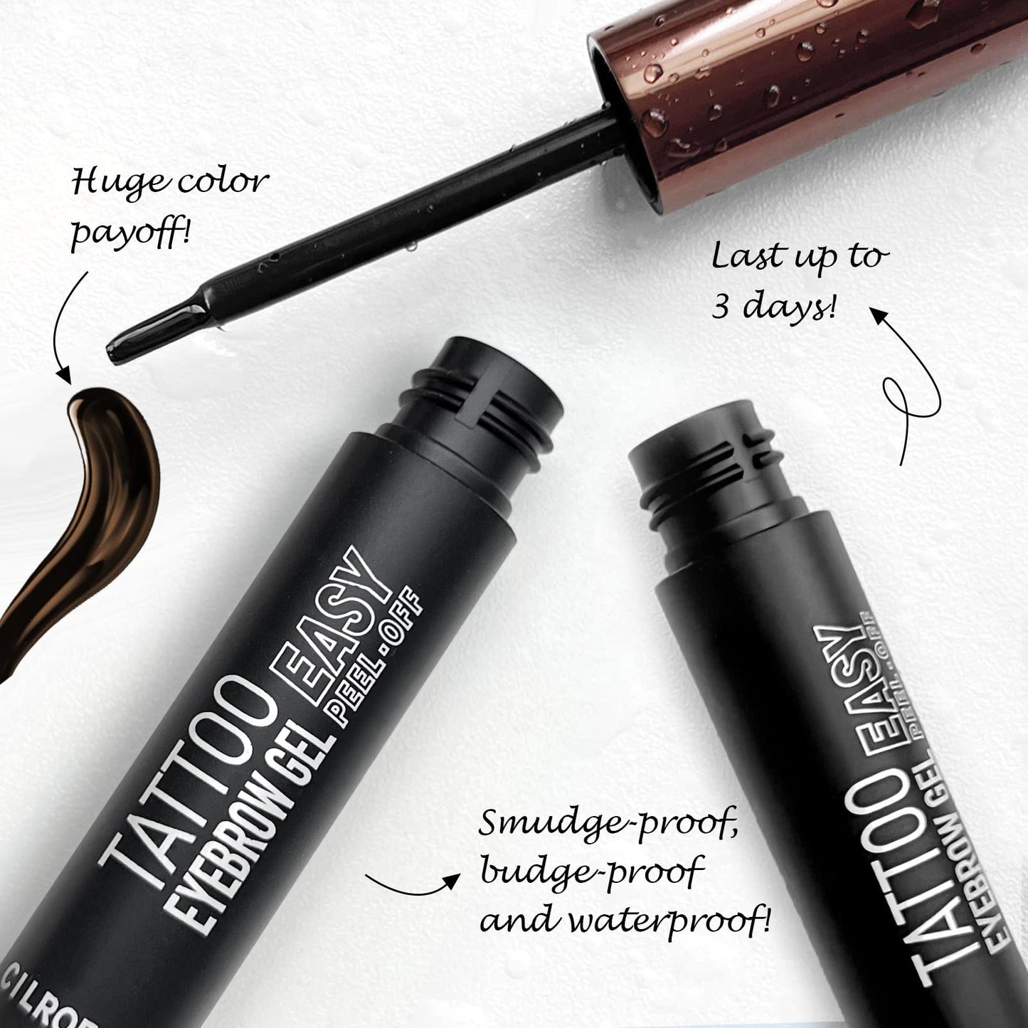 Cilrofelr Tattoo Peel Off Eyebrow Gel, Easy Tattoo Brow Peel Off Gel, Last Up to 3 Days, Waterproof, Transfer-proof, For Fuller & Defined Looking Beauty and Personal Care Cilrofelr