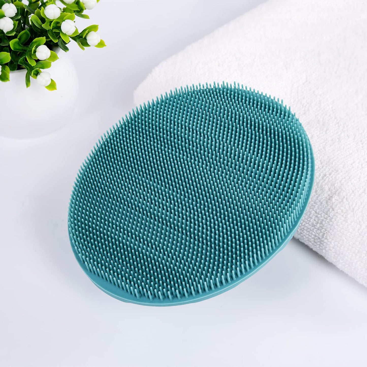 INNERNEED Food-Grade Soft Silicone Body Cleansing Brush Shower Scrubber, Gentle Exfoliating and Massage for All Kinds of Skin (Purple+Dark Green) Beauty & Personal Care INNERNEED