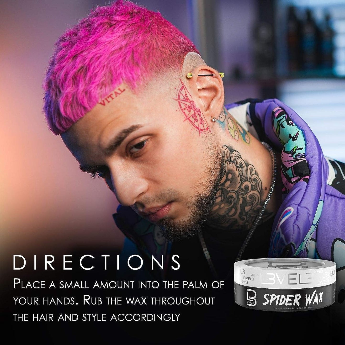 L3 Level 3 Spider Wax - Long Lasting and Strong Hold Improve your Hair Volume and Texture Beauty & Personal Care L3
