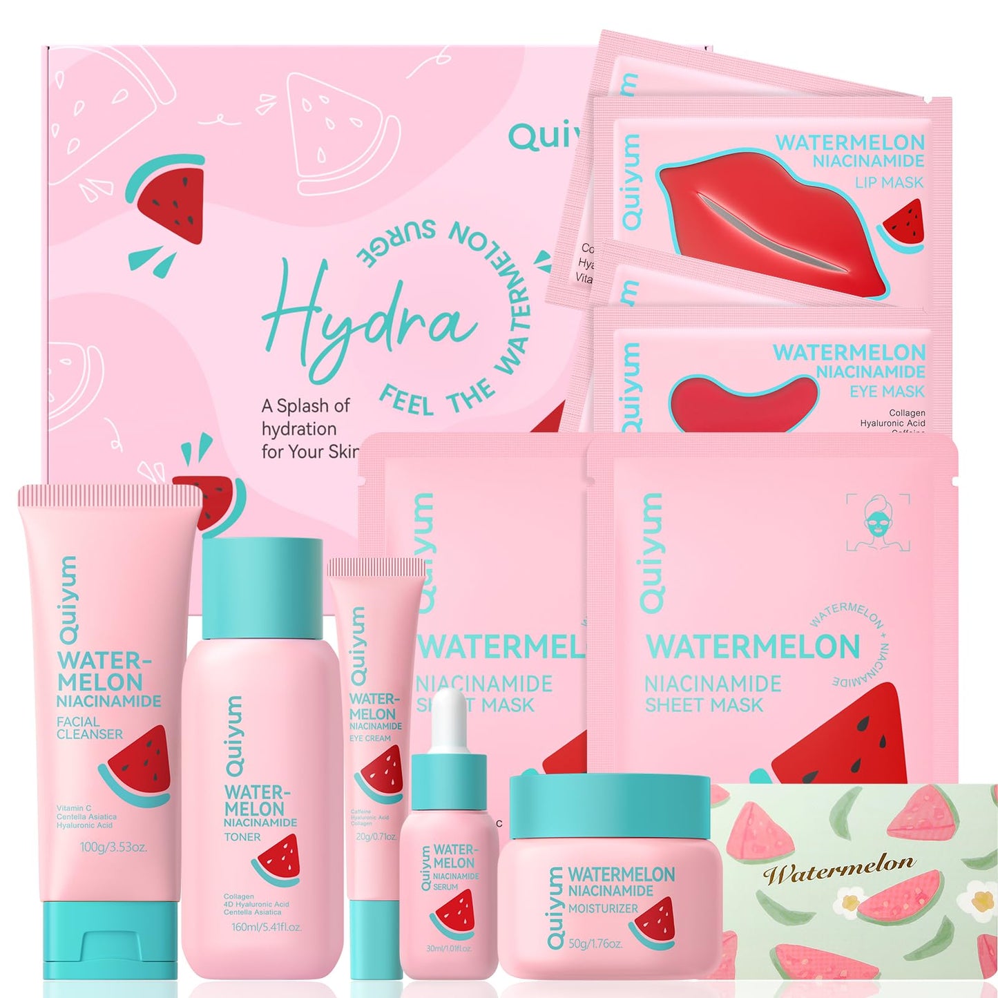 QUIYUM Watermelon Niacinamide Skin Care Set, Daily Routine Facial Skincare Beauty and Personal Care QUIYUM Default Title