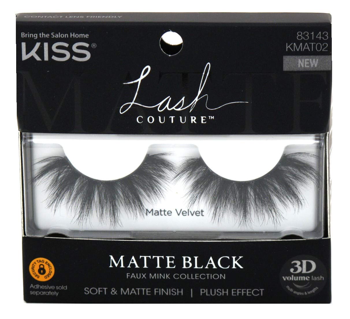 Kiss Lash Couture Matte Black Matte Velvet (Pack of 6) Beauty & Personal Care KISS