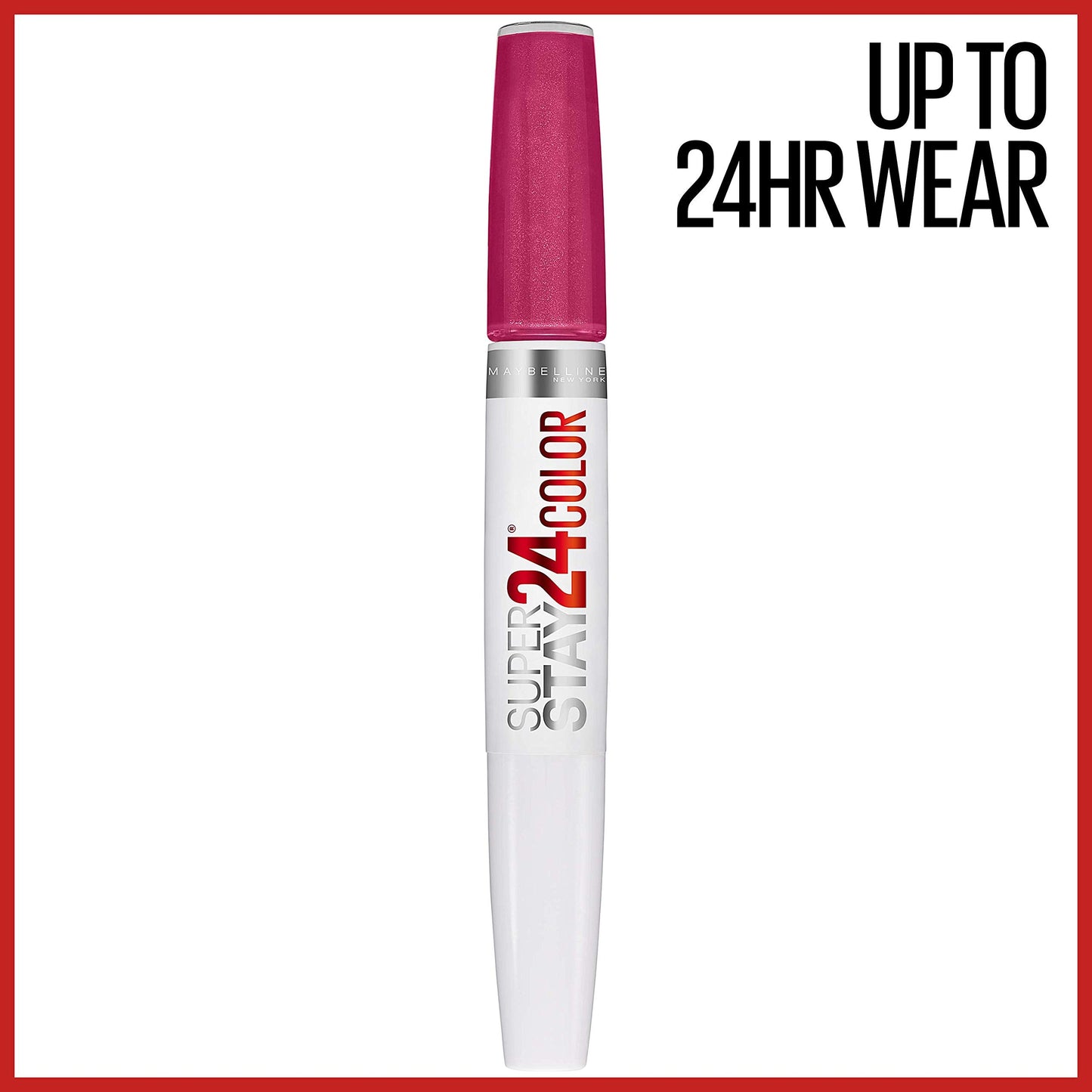 Maybelline Super Stay 24, 2-Step Liquid Lipstick Makeup, Long Lasting Highly Pigmented Color with Moisturizing Balm, 24/7 Fuchsia, Pink, 1 Count Beauty & Personal Care MAYBELLINE