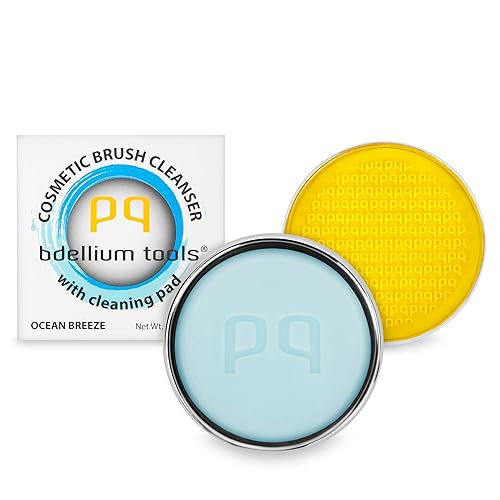 Bdellium Tools Cosmetic Brush Cleanser (Solid Brush Soap) with Cleaning Pad - Ocean Breeze Scent (Blue) Beauty & Personal Care BDELLIUM TOOLS