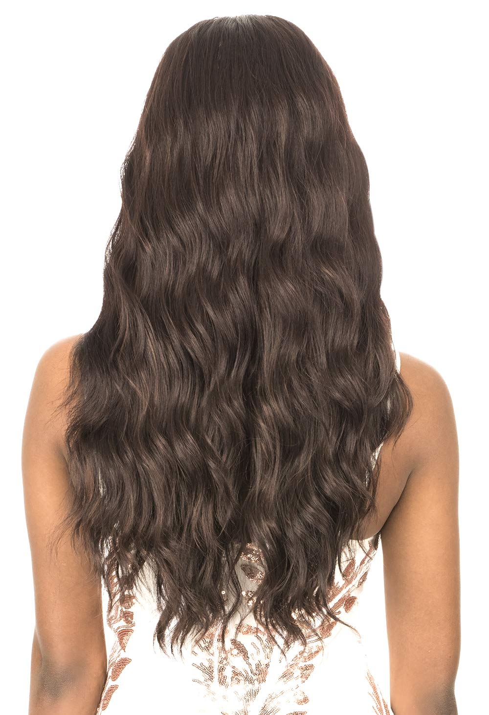 New Born Free Magic Lace Front Wig Beautiful Long Length Wavy I & Free Part Style Looser Ends Synthetic High Heat Resistant Fibers - MLI320 (1B)