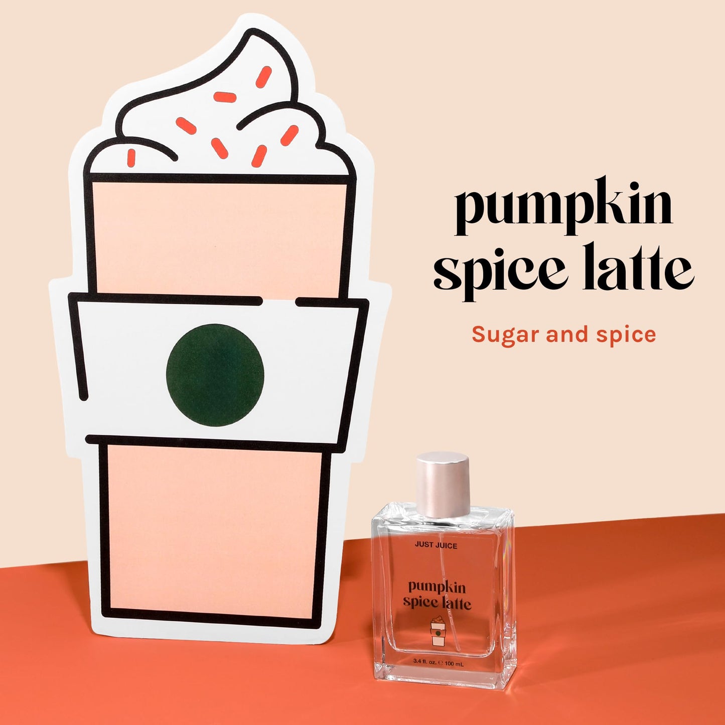 Just Juice Pumpkin Spice Latte - Warm Vanilla Perfume for Women and Men - Pumpkin Spice Perfume with Nutmeg, Cinnamon, Tonka Bean - 3.4 oz Beauty & Personal Care Just Juice