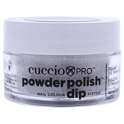Cuccio Pro Powder Polish Dip - Silver W/ Silver Glitter - Nail Lacquer for Manicures & Pedicures, Easy & Fast Application/Removal - No LED/UV Light Beauty & Personal Care Cuccio
