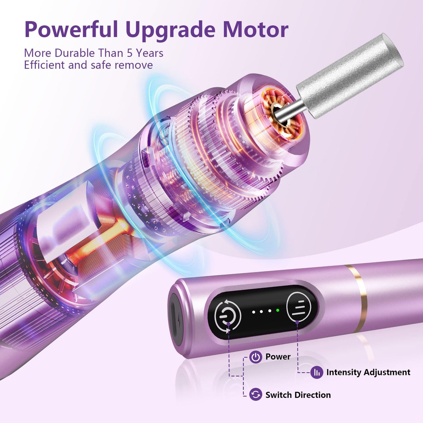 TUOBEO Cordless Nail Drill Electric Nail File Kit, Rechargeable Efile Set, Portable Acrylic Gel Nail Polish Remover Machine, Pedicure Manicure Tool Beauty and Personal Care TUOBEO