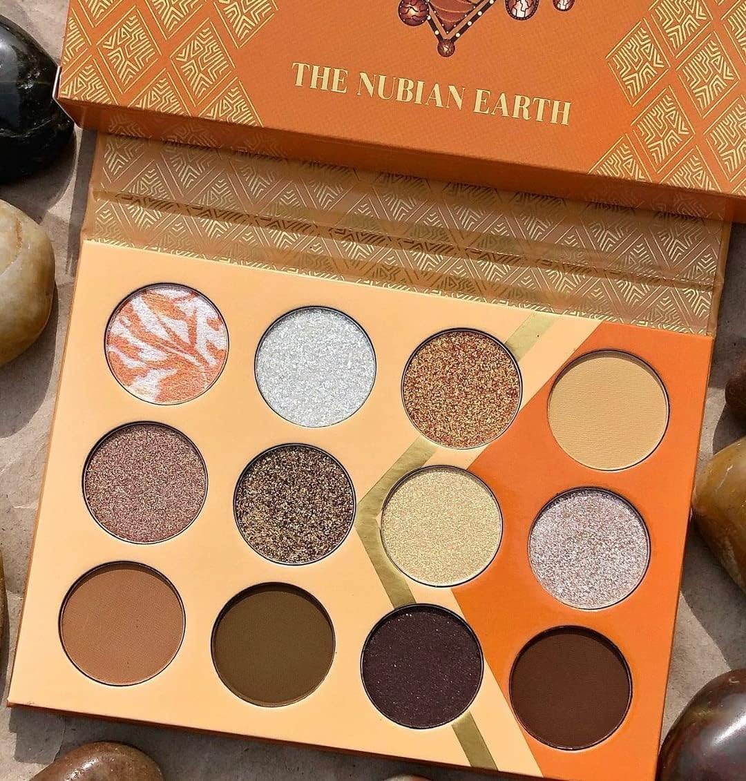 Juvia's Place Nubian Earth Palette - Browns, and Tans - Matte and Shimmer Pressed Pigments - Flattering for All Skin Tones - Shine Brown, White, Brown Beauty & Personal Care Juvia's Place