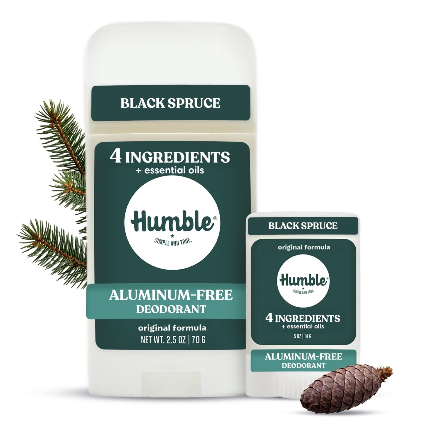 Humble Aluminum-Free Deodorant for Women & Men, Black Spruce - Clean & Fresh Natural Deodorant Stick with Essential Oils for Long-Lasting Odor Control Beauty and Personal Care HUMBLE SIMPLE AND TRUE.