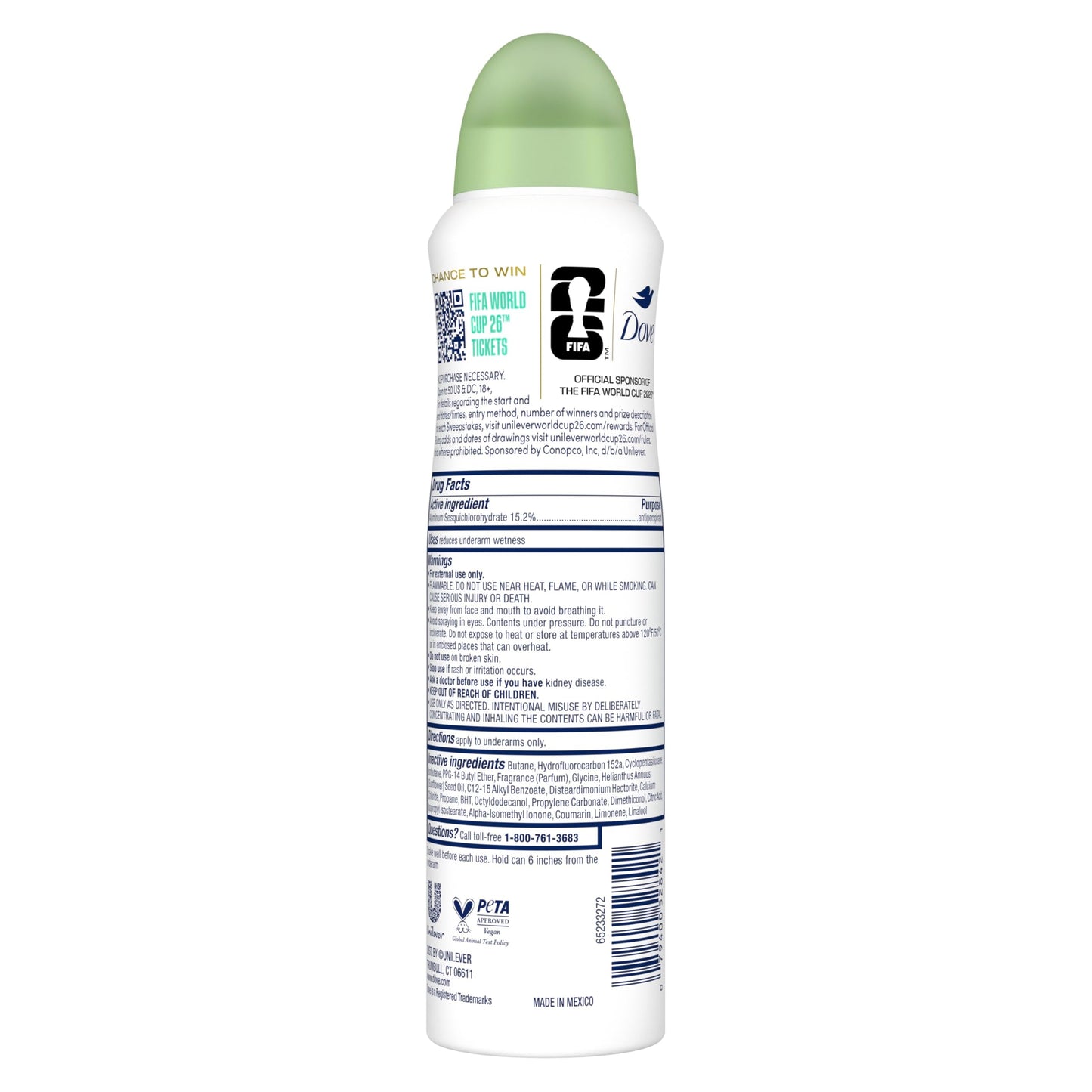 Dove Advanced Care Dry Spray Antiperspirant, Palo Santo & Sage, 72h Sweat & Odor Protection, Alcohol Free - FIFA World Cup Limited Edition, 3.8 oz Beauty and Personal Care Dove