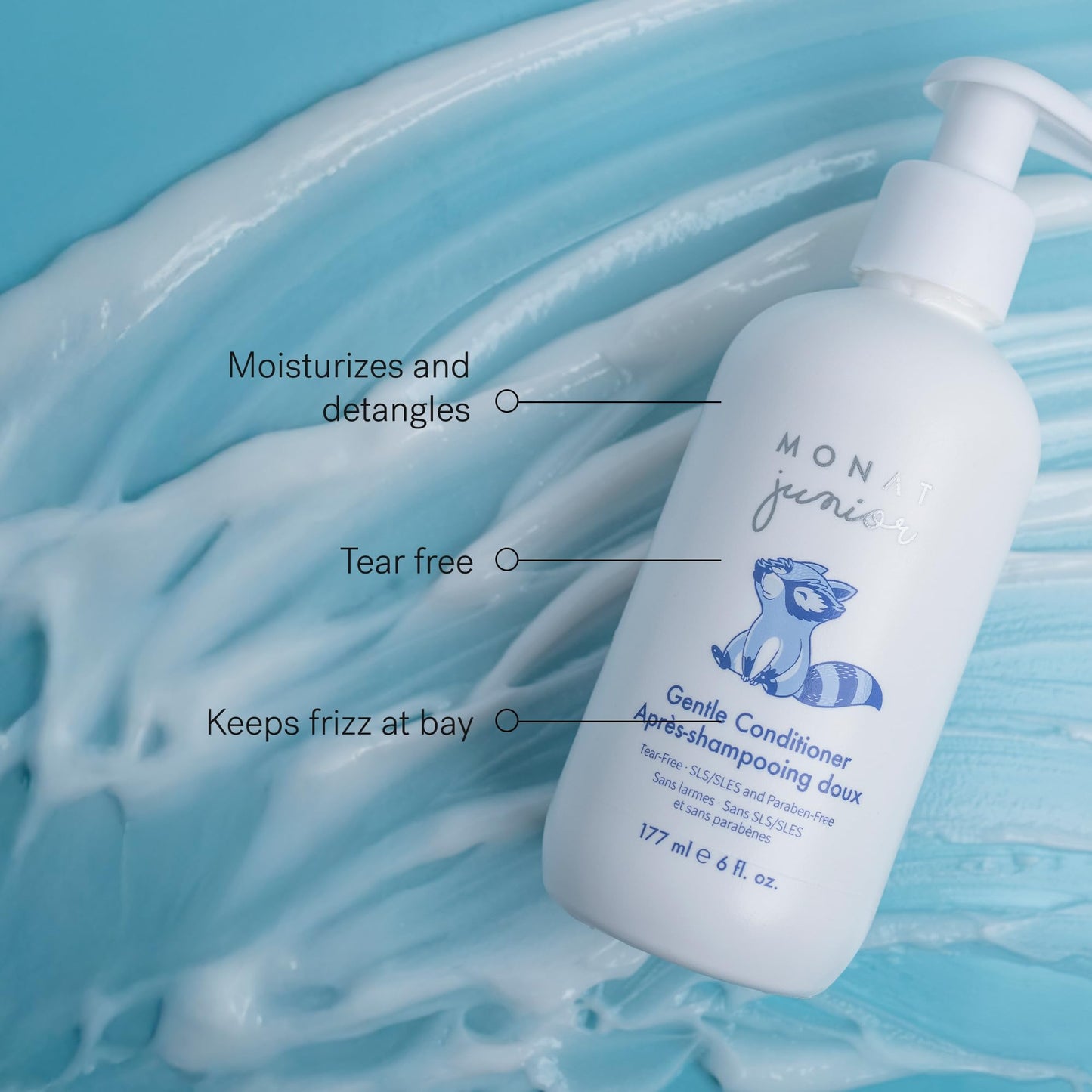 MONAT Junior Gentle 3-in-1 Hair Care System - Shampoo, Conditioner, Detangler for Children (8 fl. oz./6 fl. oz.) Beauty & Personal Care MONAT