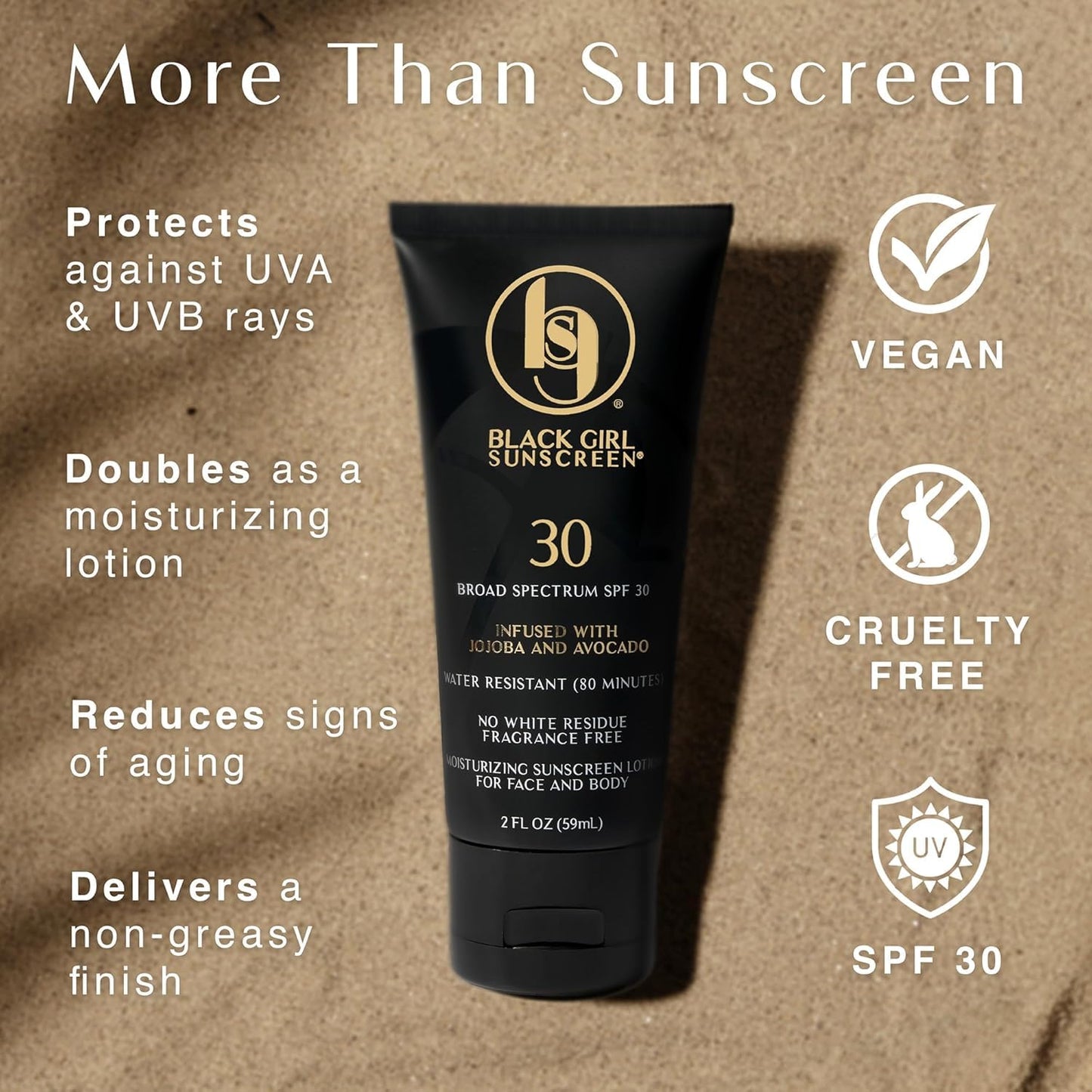 Black Girl Sunscreen SPF 30 for the Face & Body - Moisturizing Sun Protection, SPF 30, Sun Lotion for Women, Ultra Sheer, Travel Size, No White Cast Beauty & Personal Care BLACK GIRL SUNSCREEN