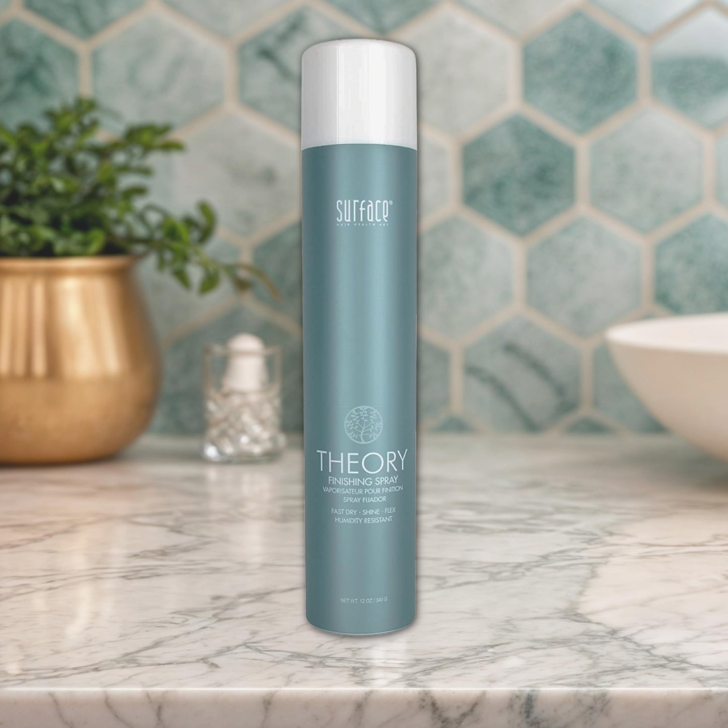 SURFACE Hair Theory Finishing Spray, Medium Hold Flexible Styling Hairspray - Thermal Protection with Medium Shine - Lasting Control, 12 Oz (Packaging Beauty & Personal Care SURFACE