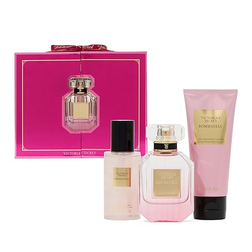 Victoria's Secret Bombshell 3 Piece Luxe Fragrance Gift Set: 1.7 oz. Eau de Parfum, Travel Lotion & Shimmer Mist Beauty & Personal Care Victoria's Secret